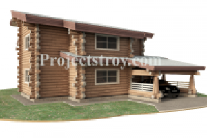 Дикий сруб - дом для круглогодичного проживания из бревна 280 мм