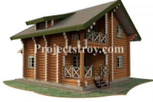 Проект деревянного дома из бренва 8 на 8 метров