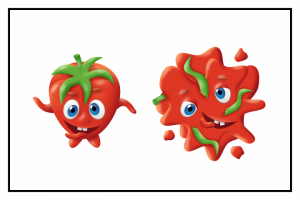 Векторный персонаж в 2ух состояниях