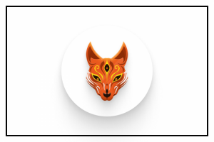 Логотип - иллюстрация маска лисы в японском стиле