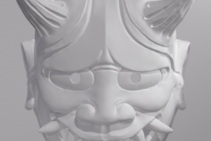 Маска демона ёкай из японской мифологии