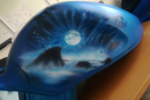 Аэрография на бак мотоцикла (без лака)