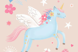 Единорог, принт на футболку.