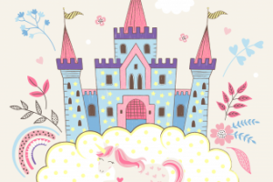 Воздушный замок. Графический постер.