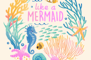 Как русалка. Принт для детской одежды.