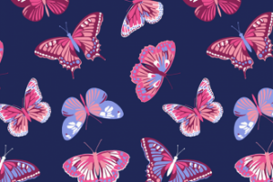 Бабочки. Принт для платья.