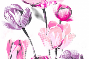 Тюльпаны. Принт на футболку для девочек.