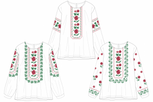 Эскиз вышивки для блузки