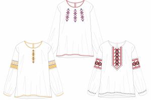 Эскиз вышивки для блузки.