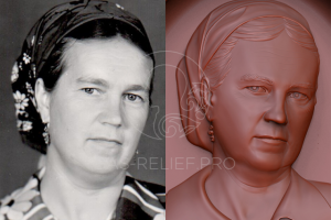 3Д stl модель портрета для барельефа