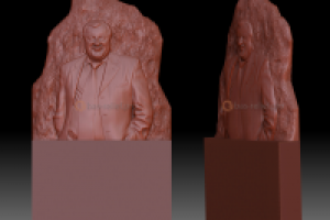 Создание 3Д модели портрета для резки из мрамора для памятника