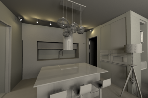 Объемно-пространственное решение. Кухня