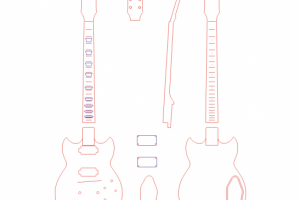 Раскрой гитары для ЧПУ лазерной резки. Yamaha SG200