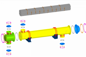 3D-модель кожухотрубчатого теплообменника.