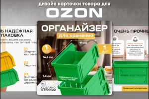 Карточка товара "Органайзер для хранения" формат OZON