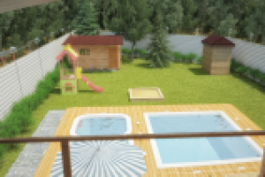 Баня из сруба, точнее - оцилиндрованного бревна 180мм.