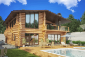 Дом и баня из оцилиндрованного бревна