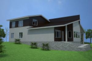 Коттедж с кортом для бочче и навесом для авто