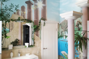 Роспись стен в ванной комнате