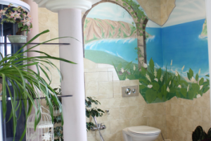 Роспись стен в ванной комнате