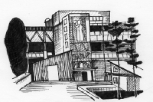 Рисунок здания завода для буклета