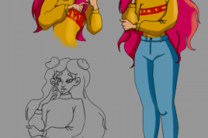 Девочка с розовыми волосами