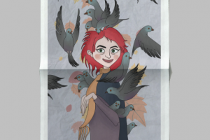 Кот среди голубей