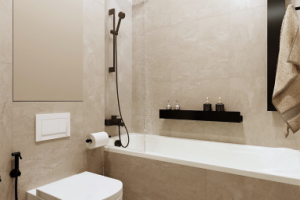 Ванная совмещенная с постирочным блоком.