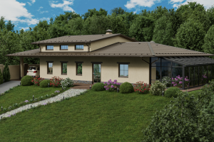 Коттедж на рельефе