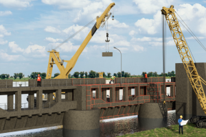 3Д схема демонтажа шлюза