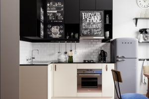 Кухня. Современный стиль - минимализм. Однокомнатная квартира.