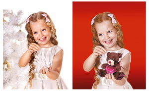 Коллаж Девочка с Мишкой