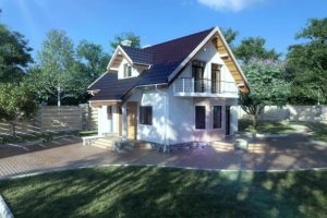 Low-rise house-building from polymer-sand products