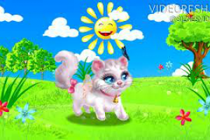 тизер Мультфильм Кошечка на поляне с бабочками