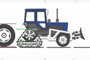 сложная анимация. для презентации оборудования для тракторов
