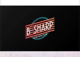 B-Sharp. Логотип студии обучения на гитаре