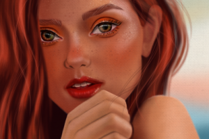 Портрет девушки с рыжими волосами