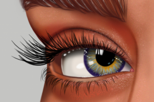 Глаз. Сложный ракурс.