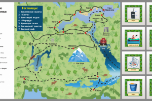 Карта и карточки для игры "Дорога на Алтай"