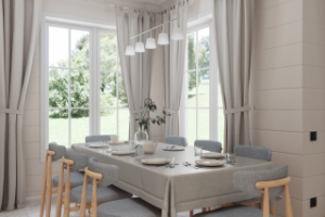 Зона столовой для семьи и гостей