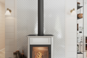 Печь-камин в загородном коттедже