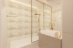 Ванная комната с золотыми акцентами