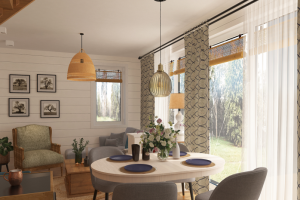 Большое уютное кресло в зоне гостиной