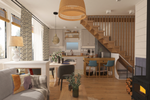 Кухня - гостиная в загородном доме