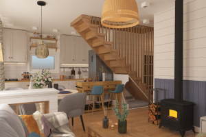 Печь - камин в дизайне загородного дома