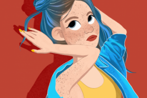 Иллюстрация с 2D персонажем для короткого рассказа