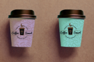 Пример фирменного стиля для кофейни "кофе на вынос"
