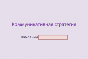 Коммуникативная стратегия на 4  соцсети (пример)