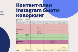 Контент-план для бьюти-коворкинга