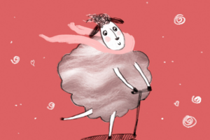 Development of a character for a wool shop and felting materials